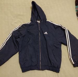 Vintage navy Adidas zip up coat medium